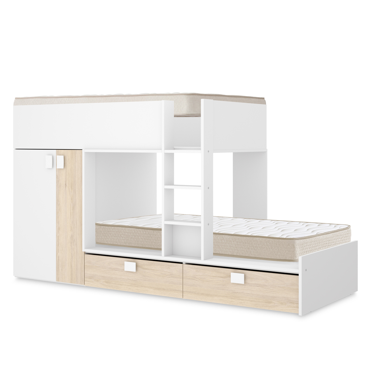 Pack ahorro juvenil Cama tren Matt con 2 Colchones viscoelásticos Nova 90 x 190 cm | Subida a domicilio