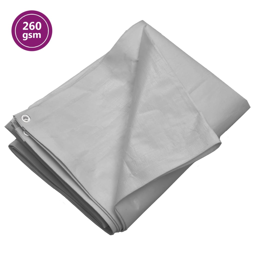 vidaXL Lona HDPE 260 g/m² 6x10m Toldo Camping Cubierta Refugio Acampada Color Blanco,  Gris,  Verde y mas