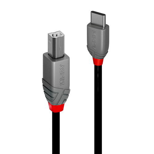 Lindy 36943 Cable USB 2.0 tipo C a B, línea Anthra