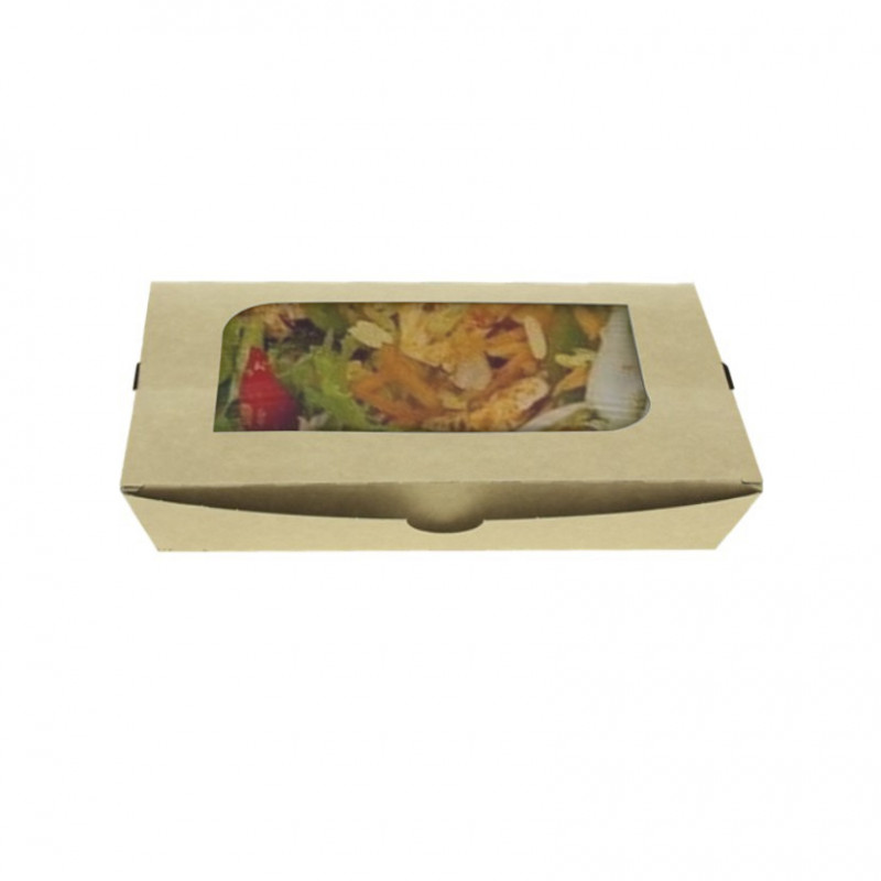 300 Uds. Ensaladera kraft con ventana y alargado (730cc) | Ref: EG0021