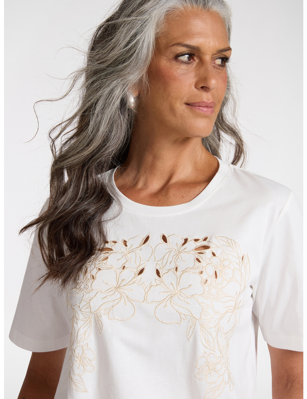 Elena Mirò - Camiseta con bordado floral