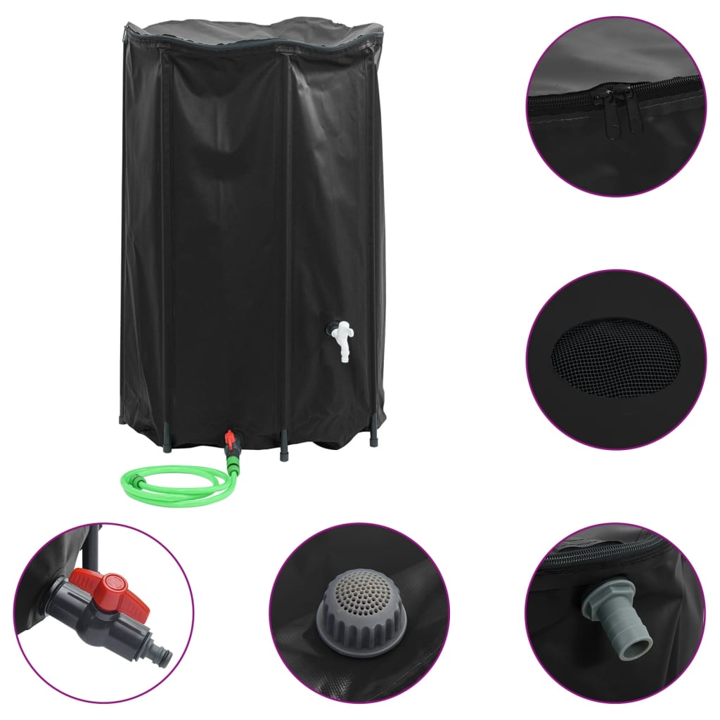vidaXL Depósito de Agua de Lluvia Plegable con Espita 1000L Tanques Colector Color Verde,  Azul,  Negro y mas