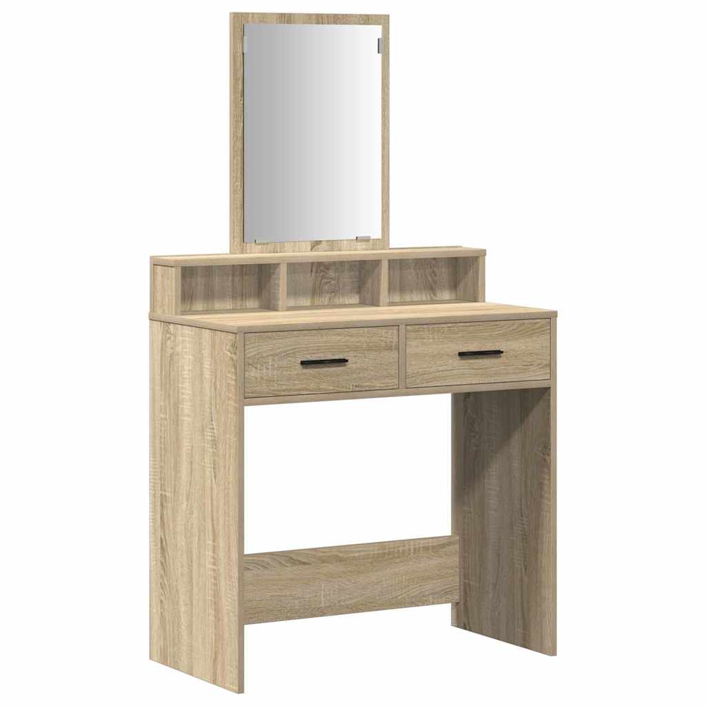 vidaXL Mesa Tocador Roble Sonoma 79 x 41 x 140 cm Madera de ingeniería