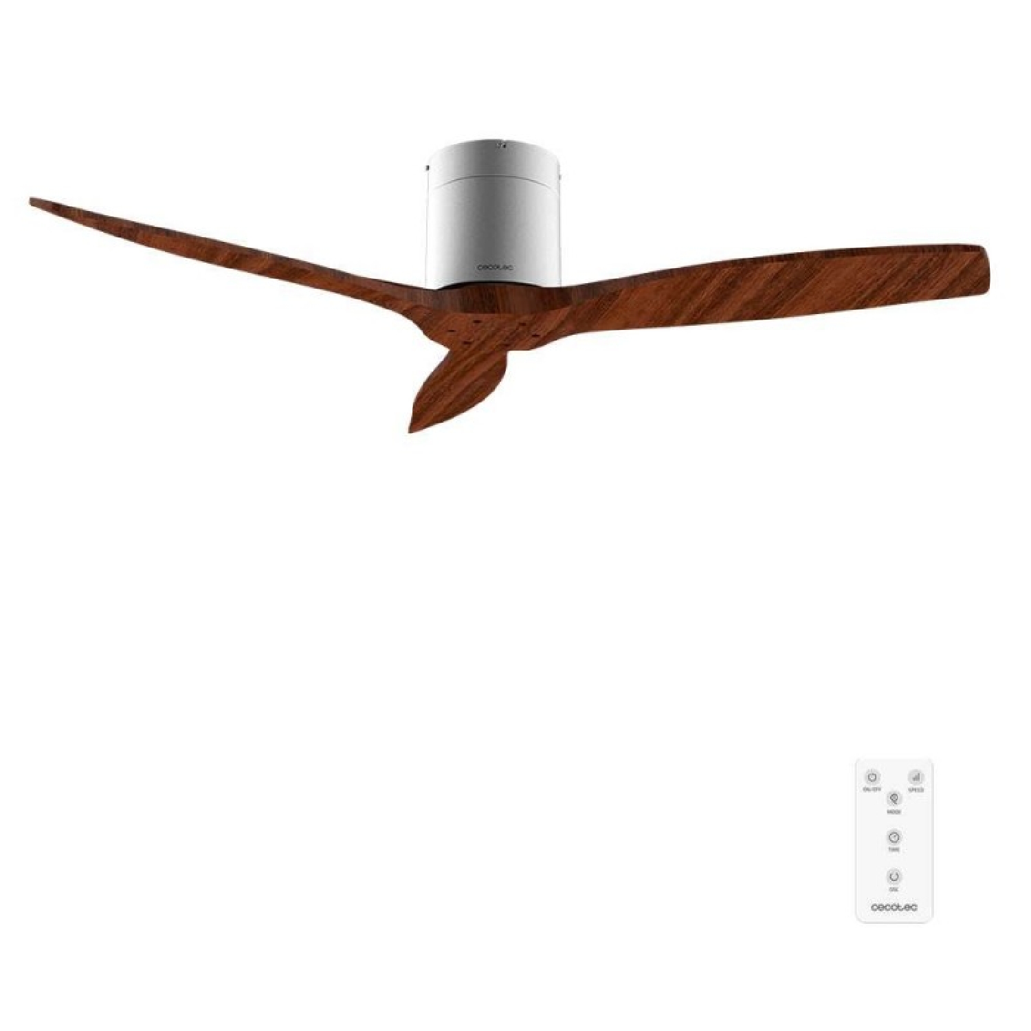 Cecotec Ventilador de Techo con Mando a Distancia de 52" EnergySilence 5400 Classic Iron&DarkWood. Motor DC 40W, 3 Aspas