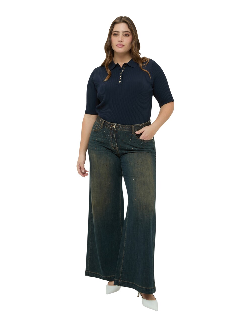 Fiorella Rubino - Jeans Wide Leg con aplicaciones luminosas