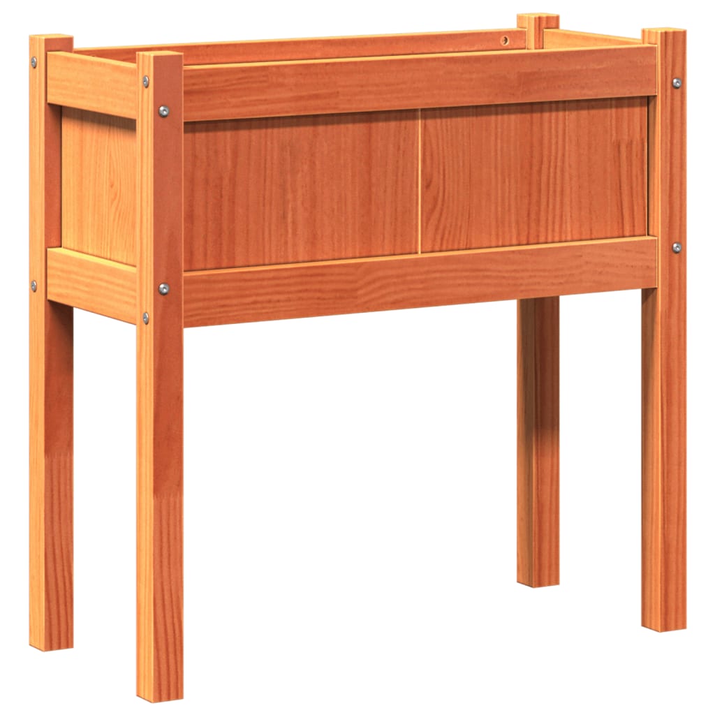 vidaXL Jardinera con patas madera maciza de pino 70x31x70 cm Color Pino natural,  Pino blanco,  Marrón pino y mas