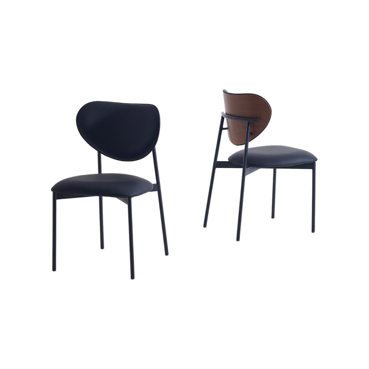 Pack de 2 sillas Eva respaldo curvado negro 85x52x47 cm Adec