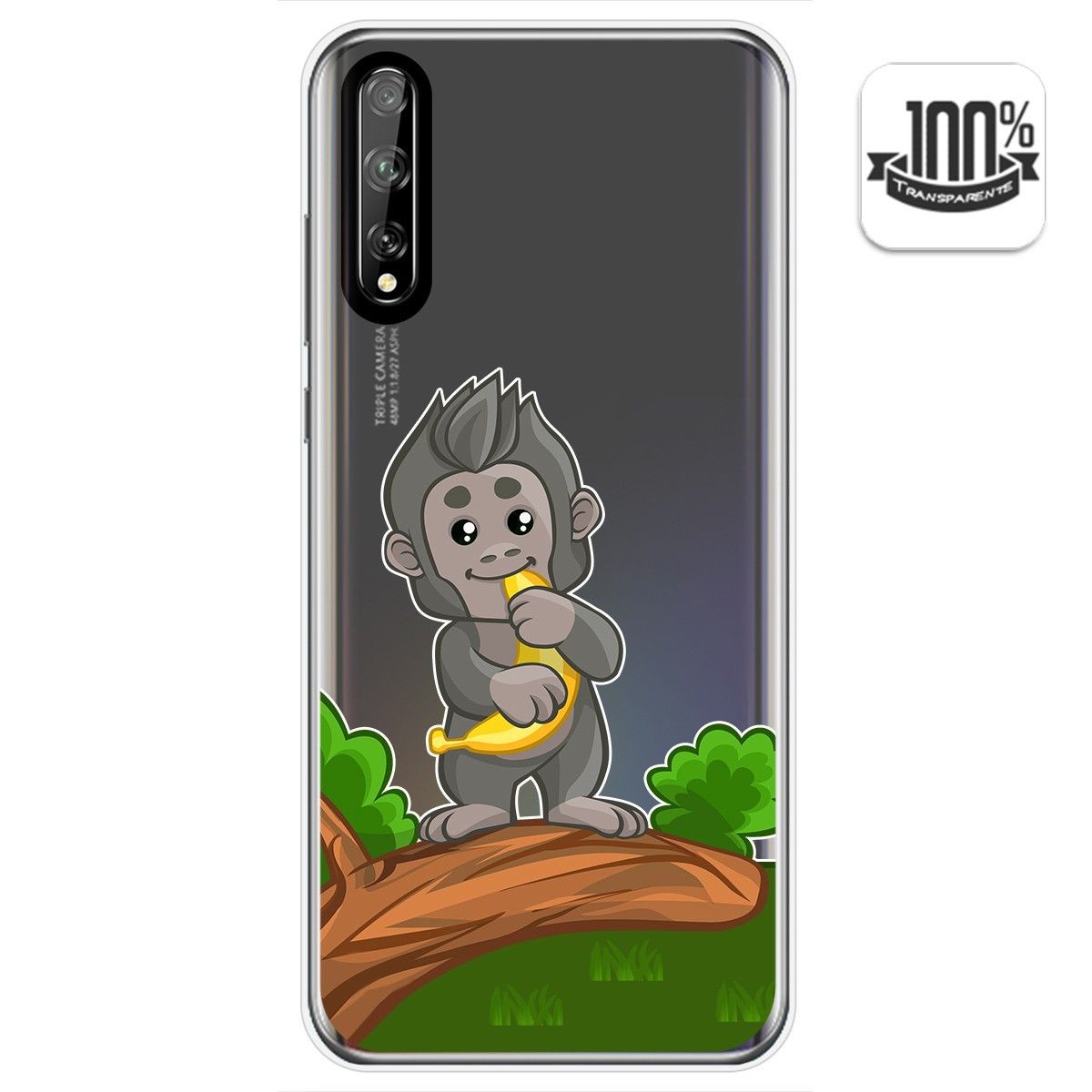 Tumundosmartphone Funda Gel Transparente para Huawei P Smart S / Y8p diseño Mono Dibujos