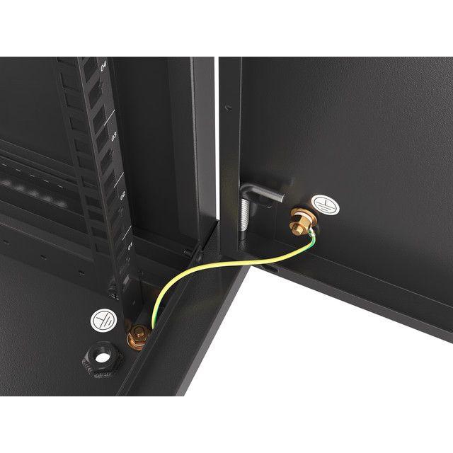 LANBERG - Armario mural LANBERG WF01-6409-00B de acero resistente 9U para centros de datos y oficinas, con puerta metálica cerrada y ventilación activa