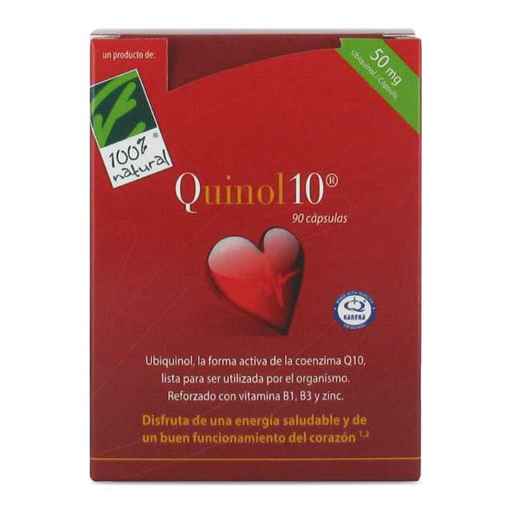 100% Natural Quinol10-50Mg. 90 Cap.  50Mg De Ubiquinol (En Blister)