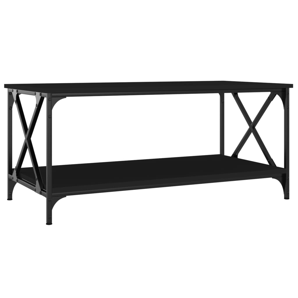 Vidaxl Mesa de Centro Madera y Hierro 100x50x45 Cm Negro