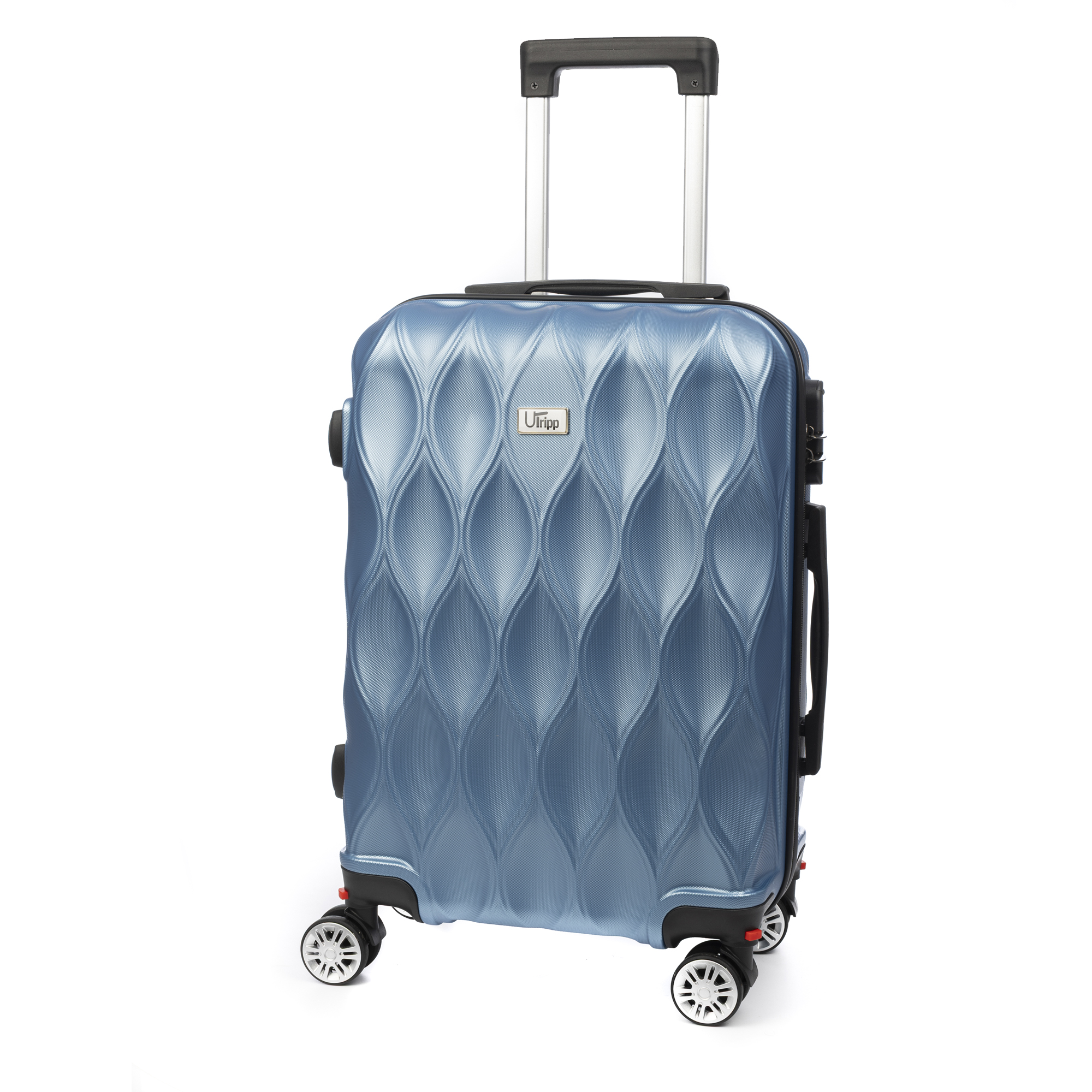 DAM.Maleta de cabina Trolley en material ligero de ABS de alta resistencia. Cerradura numérica y 4 ruedas dobles extraíbles y giratorias 360°. 37x24x56cm