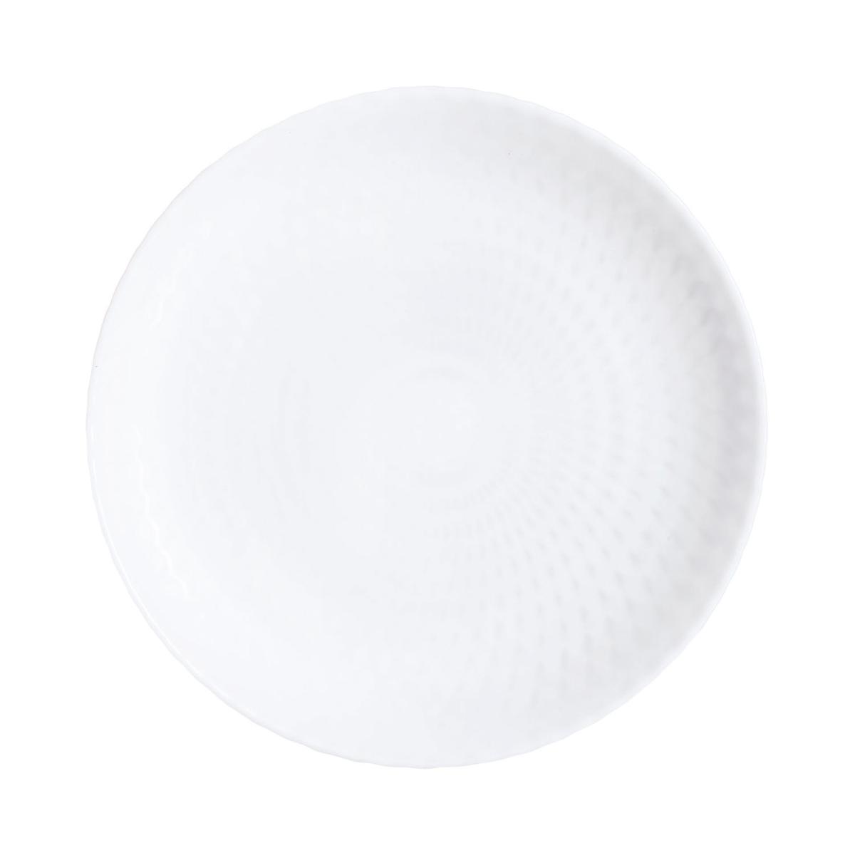 LUMINARC PAMPILLE BLANCO Plato Postre Opal 19CM Blanco Con relieve Fabricado en Francia Reciclable
