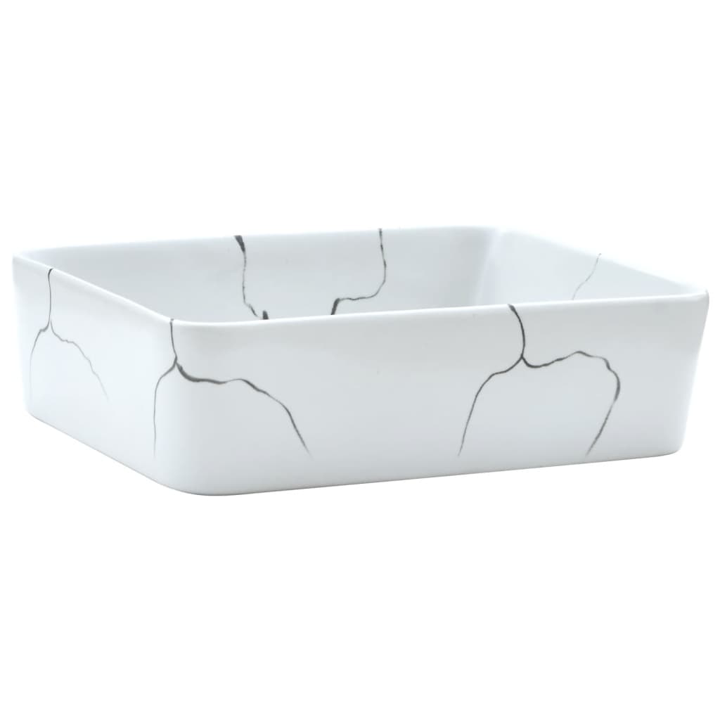 vidaXL Lavabo de Encimera Rectangular Lavamanos de Baño Cerámica Color Blanco,  Negro,  Gris y azul y mas