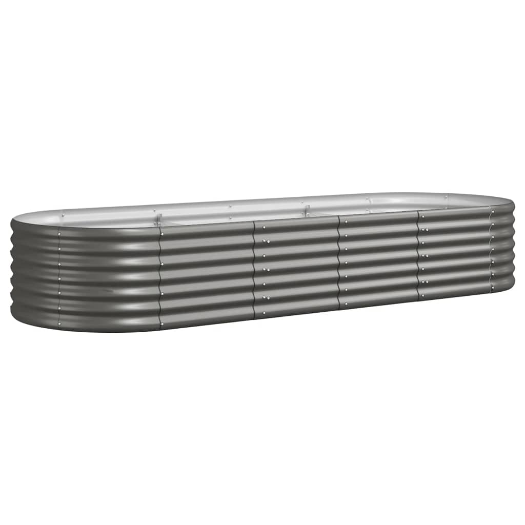 vidaXL Jardinera arriate acero galvanizado gris 224x80x36 cm