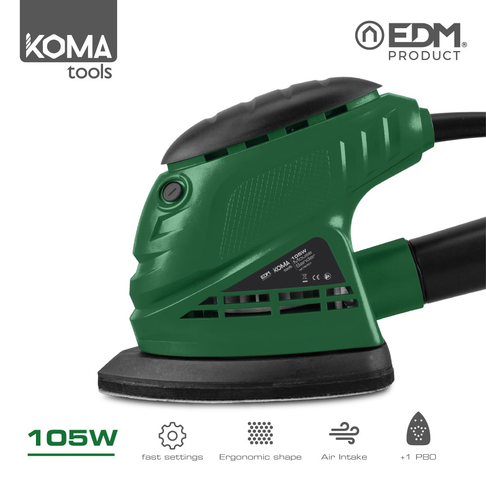 Lijadora tipo mouse 105w 14,1x14,5cm koma tools
