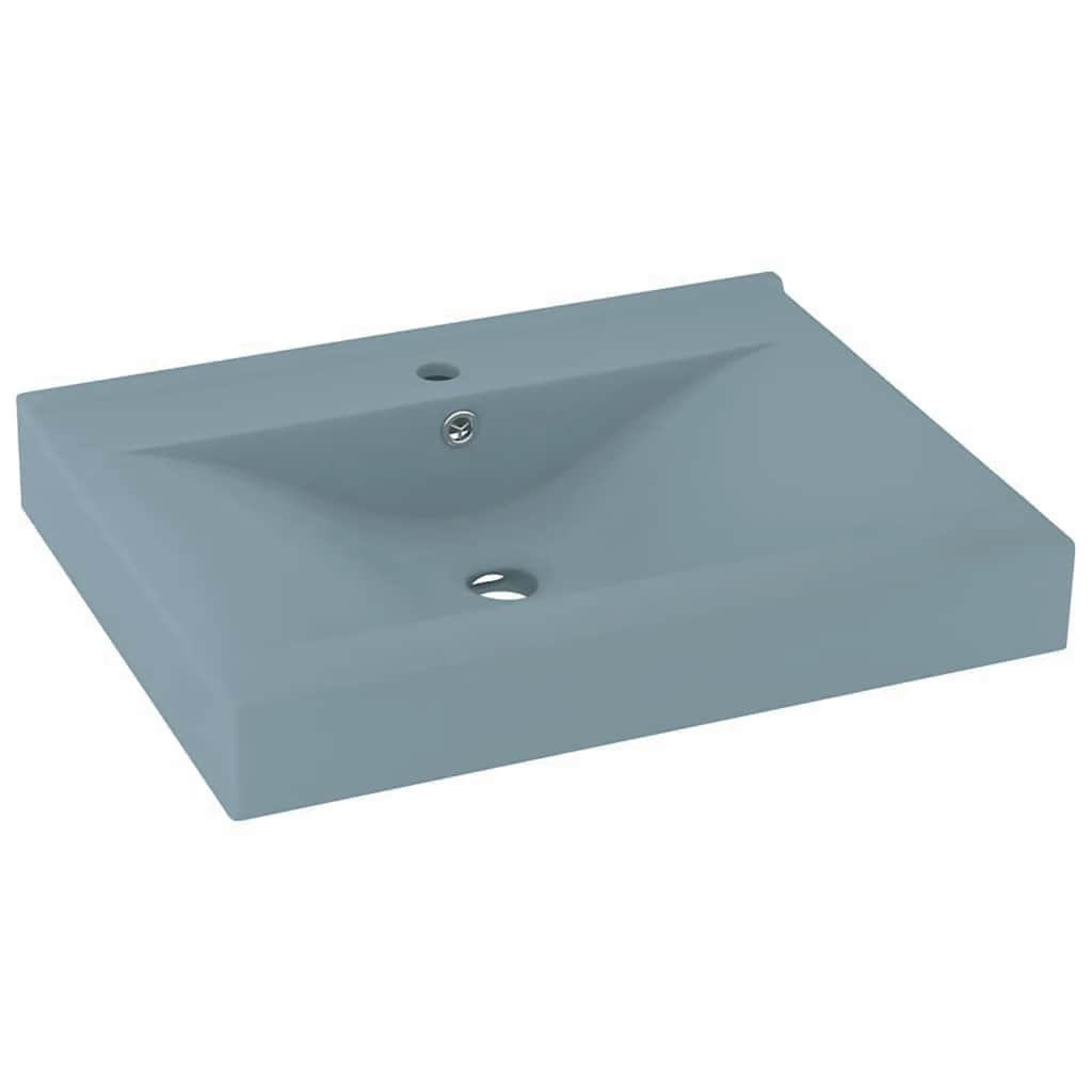 vidaXL Lavabo de lujo con grifo cerámica 60x46 cm