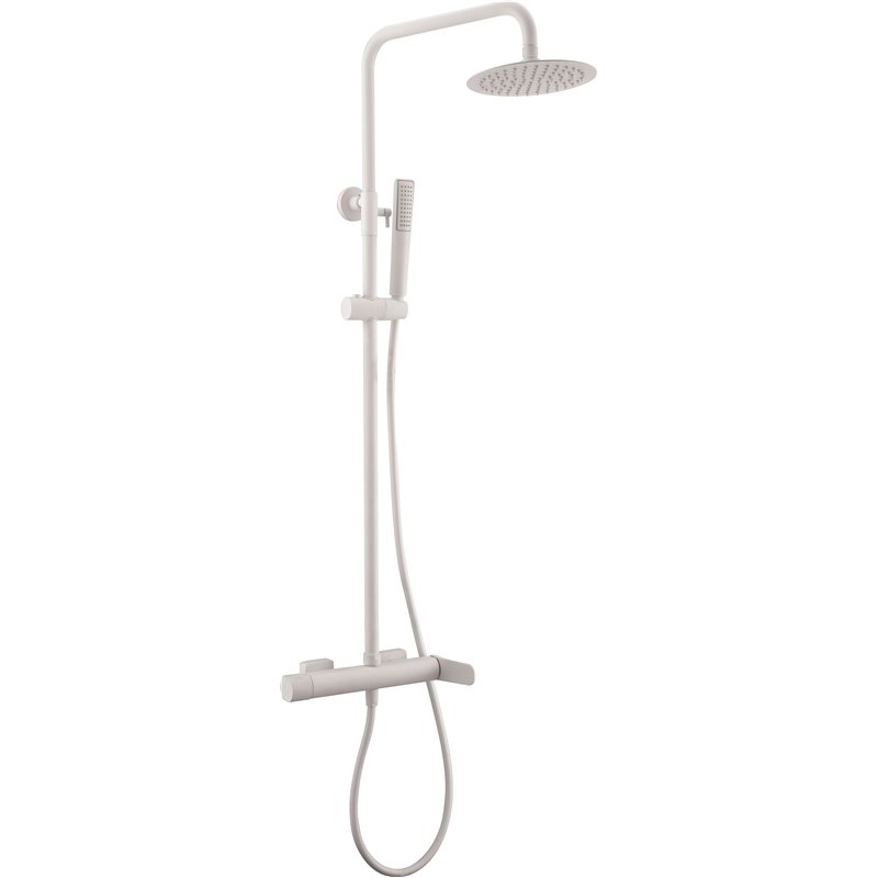 Imex Dinamarca BDR031/BL columna monomando de ducha diseño moderno acabado blanco mate
