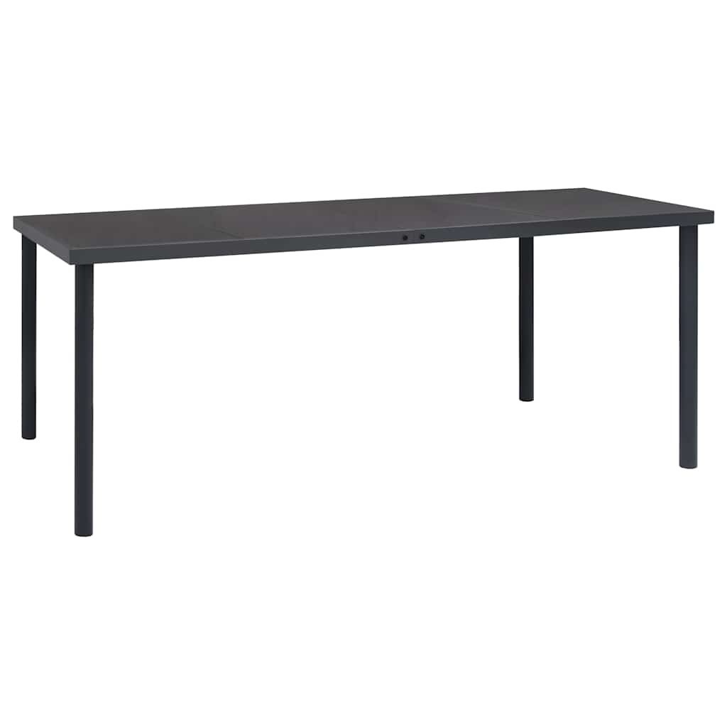 vidaXL Mesa de comedor de jardín acero gris antracita en dimensiones 150x90x74 cm/190x90x74 cm | estructura resistente ideal para salón dormitorio o estudio