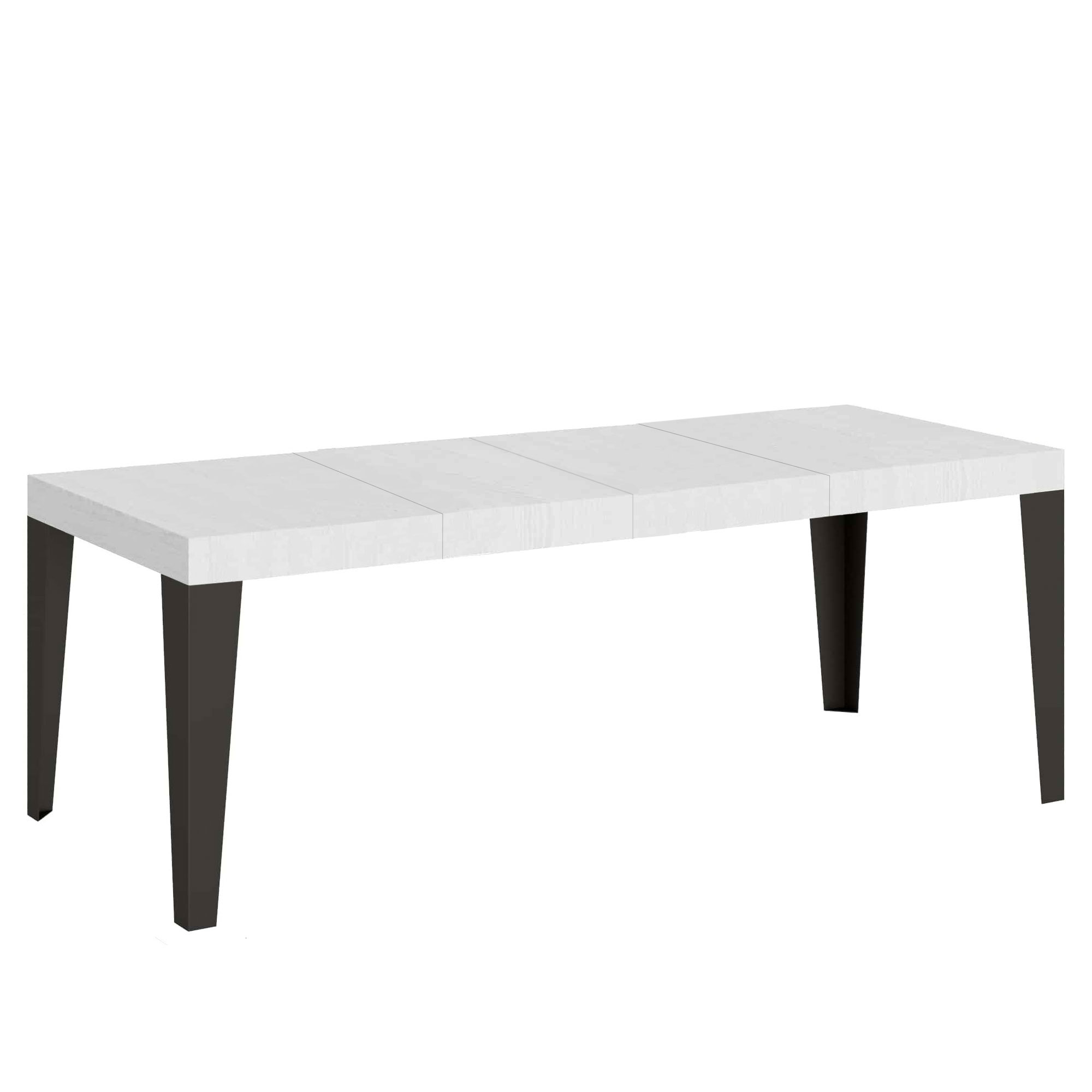 Mesa extensible 200/460x90 cm Flame Premium fresno blanco con patas antracita - Itamoby