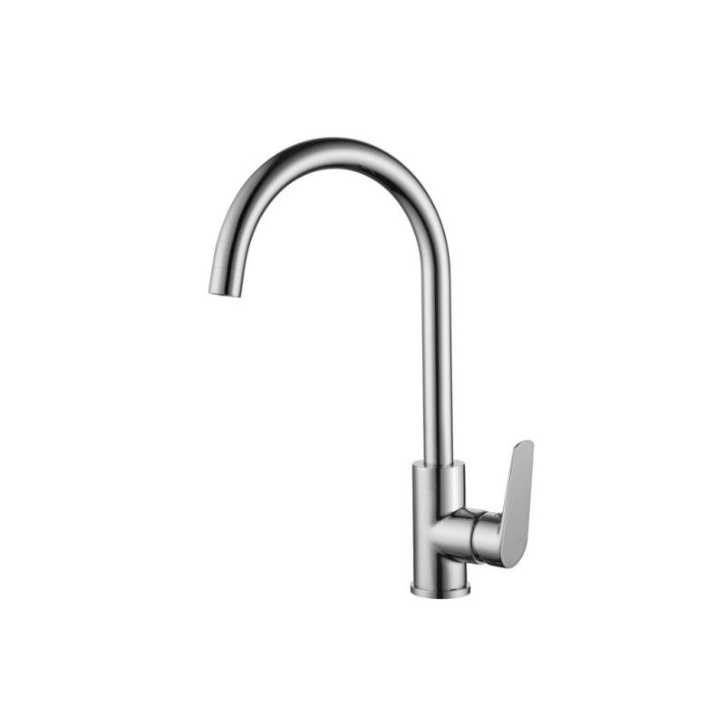 Imex Belgica GCZ044 grifería de cocina monomando redondeada de latón con acabado cromado