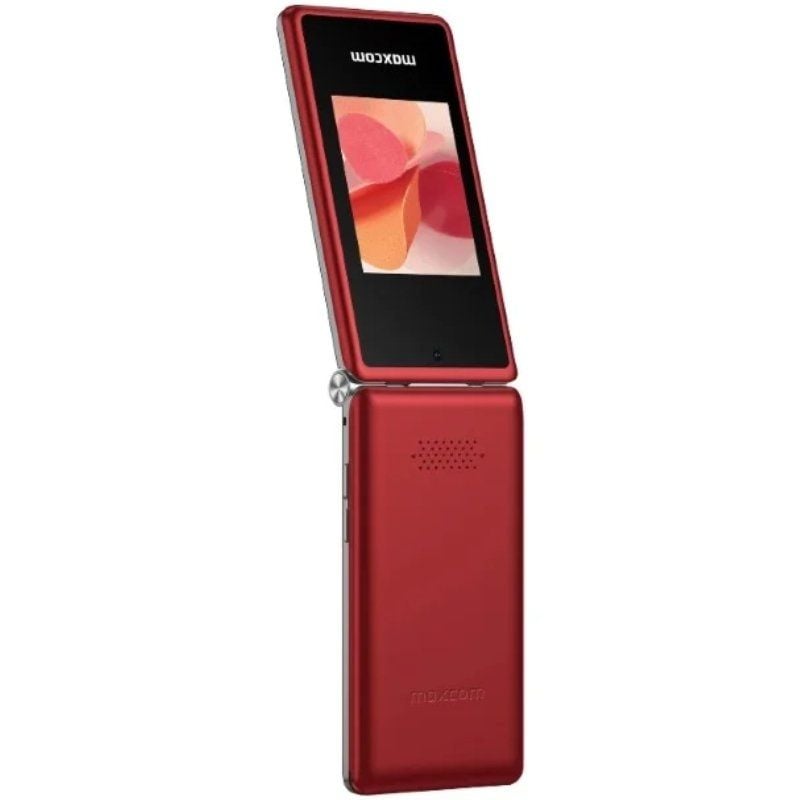 Flip Phone MM835 4G - Teléfono móvil con 2 pantallas grandes de 3.5 y 2.4 pulgadas, compatibilidad con audífonos (HAC), botón SOS, desbloqueado y sin SIM, USB-C (rojo)