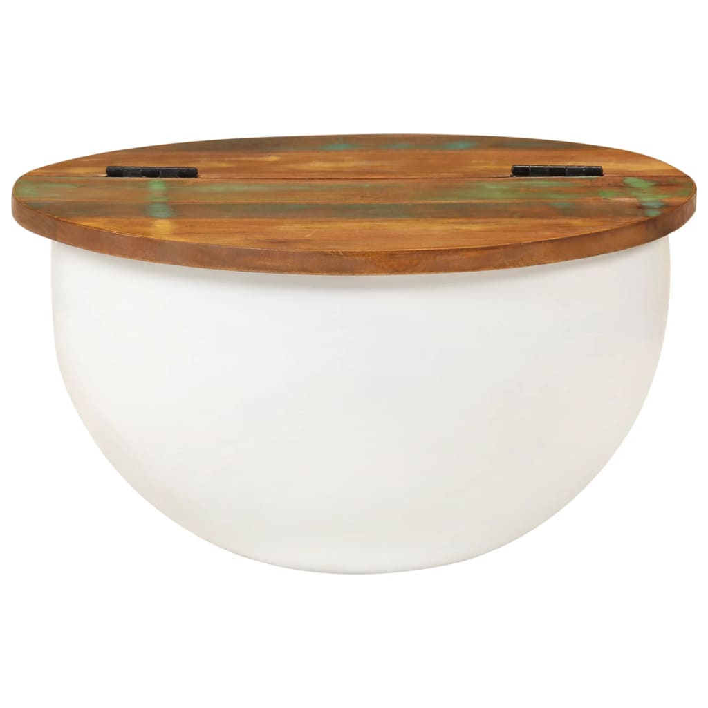Vidaxl Mesa de Centro de Madera Maciza Reciclada 50x27 Cm Blanco