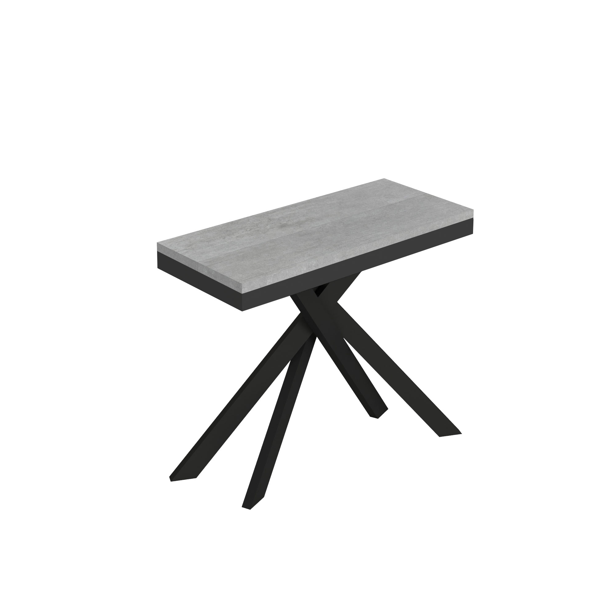 Consola extensible 90x40/196 cm Saki Small Evolution estructura cemento antracita - Itamoby