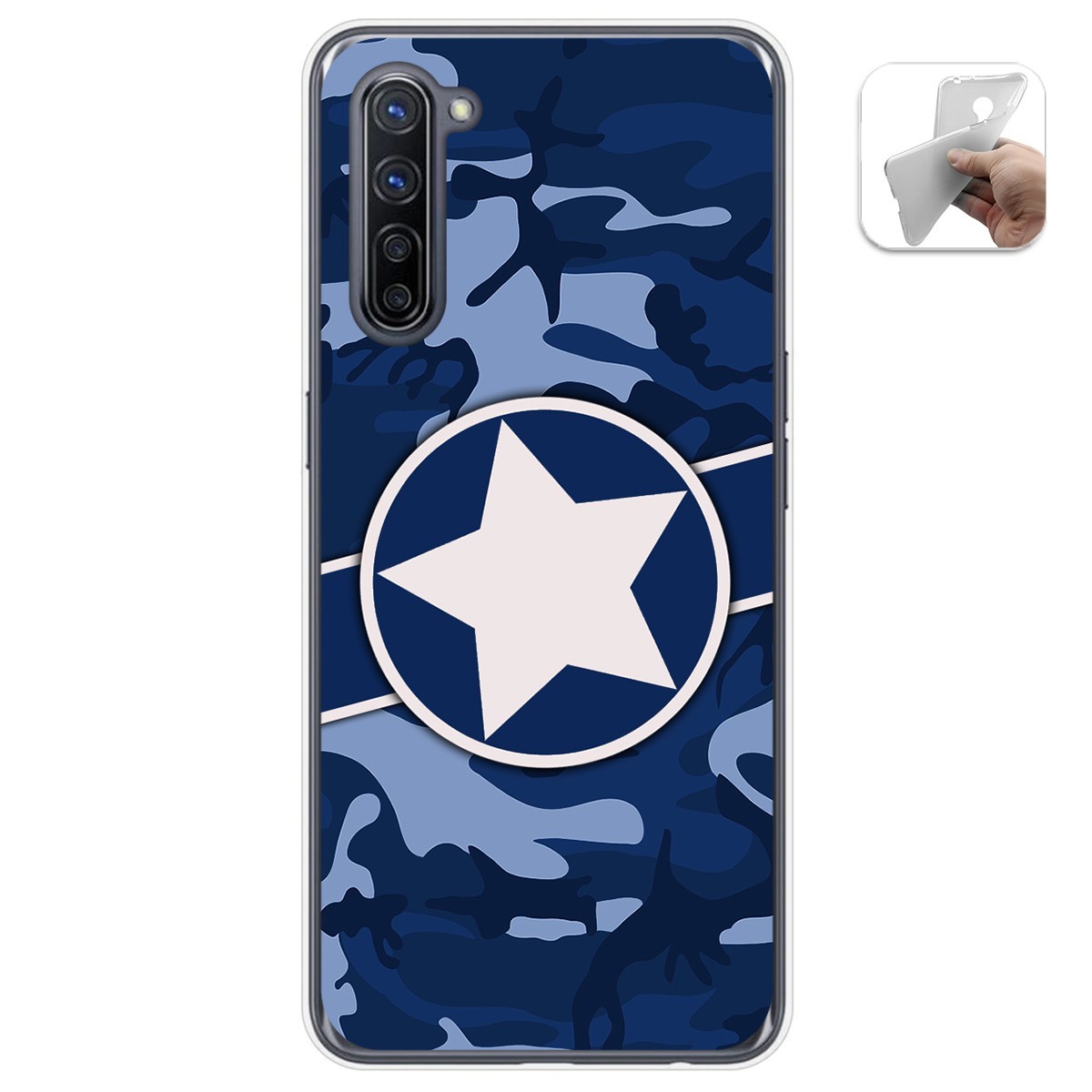 Tumundosmartphone Funda Gel Tpu para Oppo Find X2 Lite diseño Camuflaje 03 Dibujos