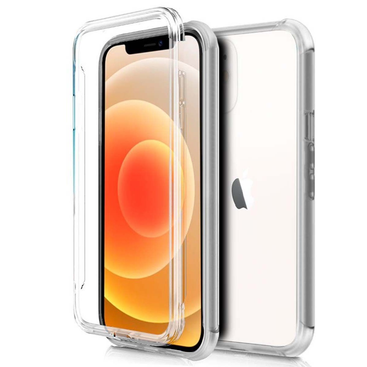 Tumundosmartphone Funda Completa Transparente Pc + Tpu Full Body 360 para Iphone 12 / 12 Pro (6.1)