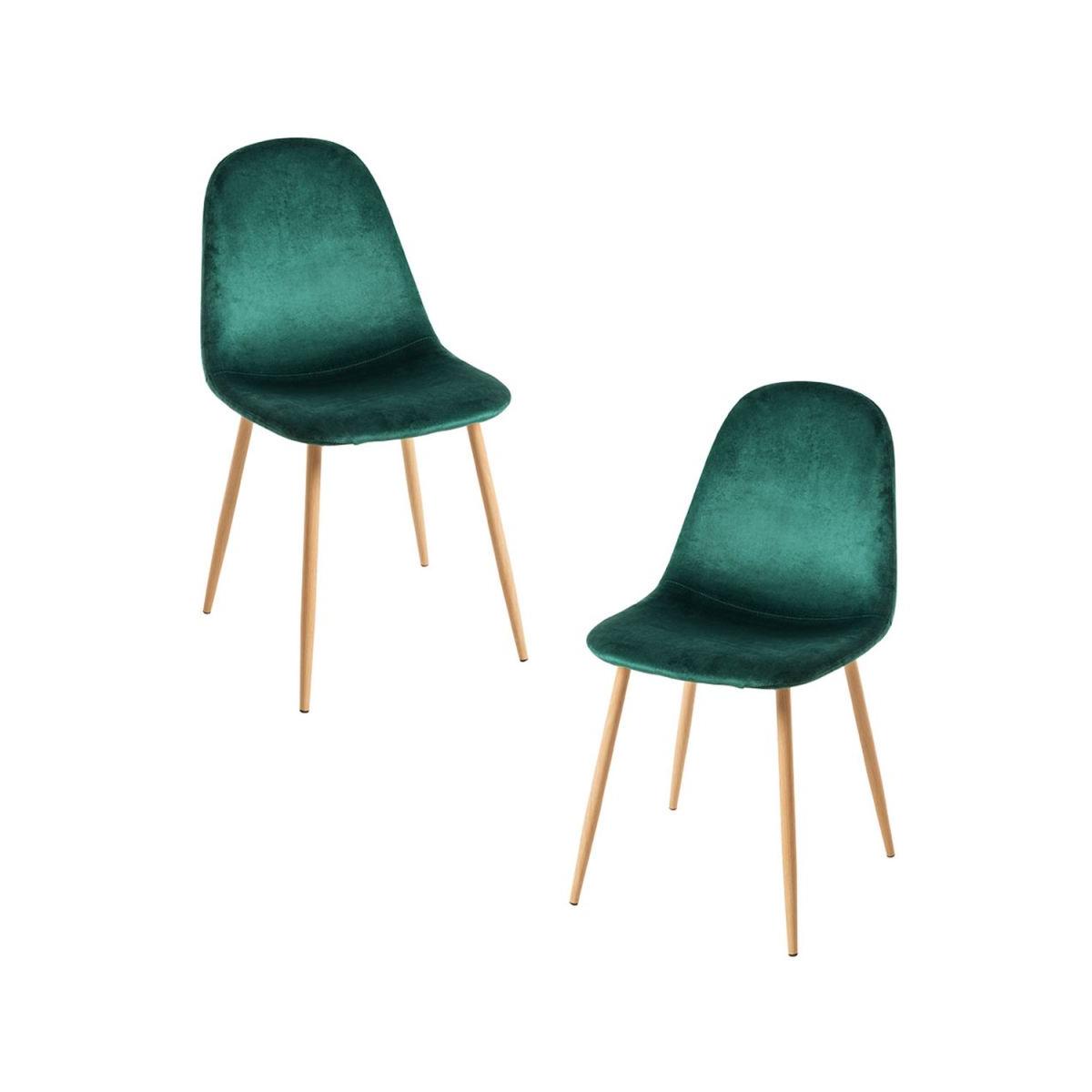 Regalos Miguel - Packs Sillas Comedor - Pack 2 Sillas Teok Terciopelo - Verde oscuro