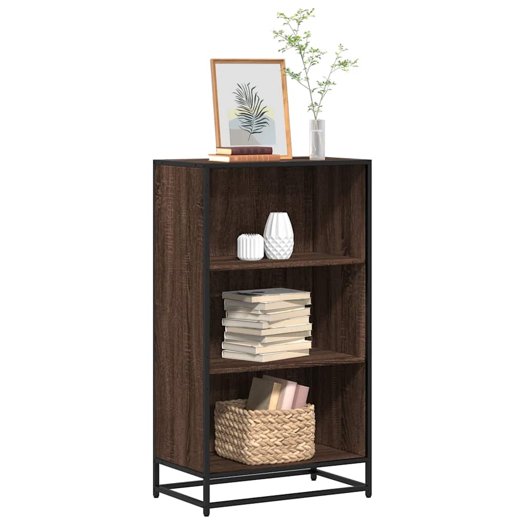 vidaXL Estantería madera ingeniería roble marrón 60x35x107,5 cm en color Marrón roble/Negro/Roble ahumado y más | almacenamiento funcional diseño moderno para baño dormitorio sala