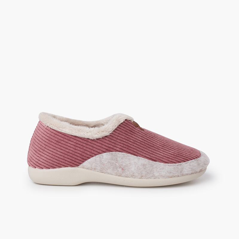 Pisamonas Zapatillas casa pana forro pelito