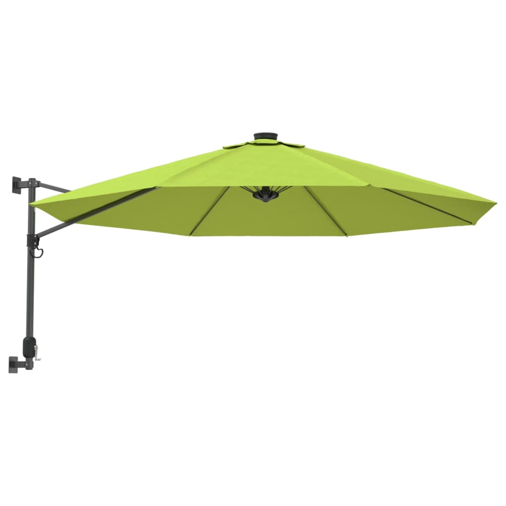 vidaXL Sombrilla de pared 290 cm Color Verde, Azul, Rojo