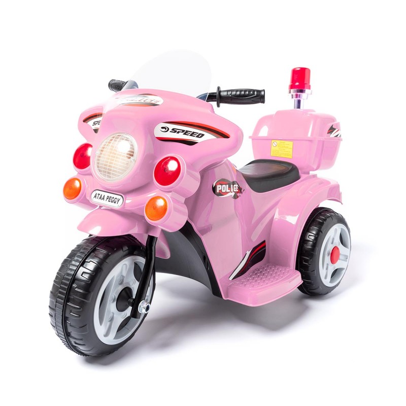 Ataa Cars Moto de Policía ATAA Peggy 6v para Niños | Fácil de Usar | Luces LED y Sonidos Realistas