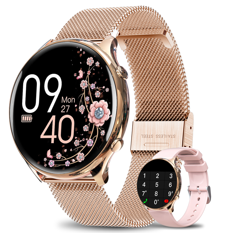 Reloj Inteligente Nuevo 2024 de para Mujeres con Función HD de Llamada Modo Deportivo 120+ Ritmo Cardíaco Presión Articular Regalo para Android e iOS
