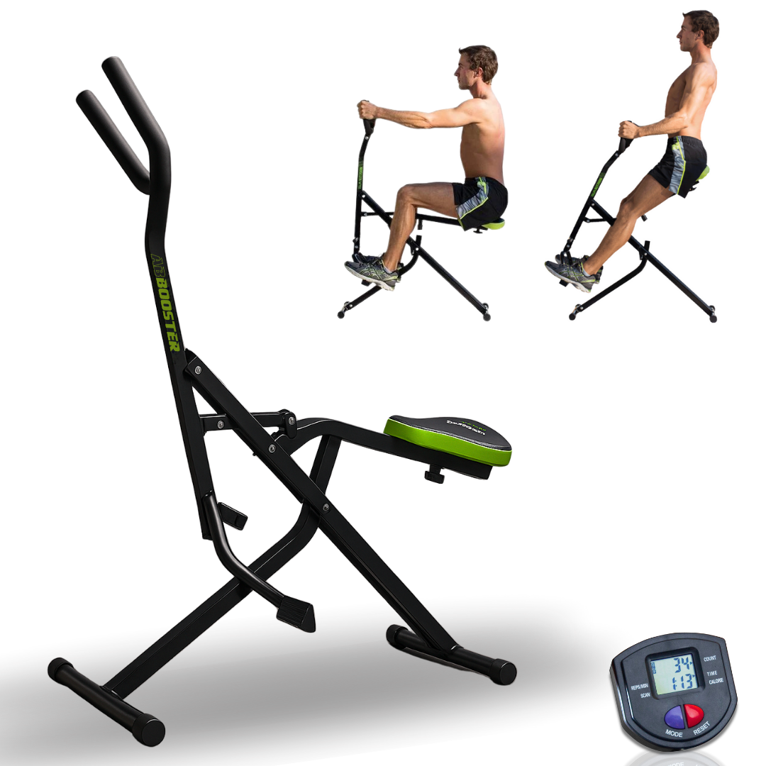 GYMFORM - Equipo de musculación completo AB Booster Plus, Con Miniordenador, Fitness en casa, Equipo de Fitness y Cardio, Equipo abdominales, Banco de Musculación remo