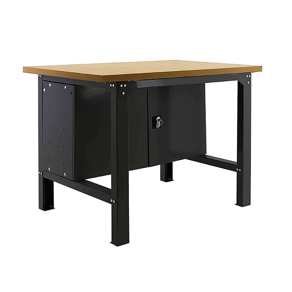 SimonRack Banco de Trabajo Taller, Capacidad Carga 600 kg, 865x1200x750 mm, Mesa de Trabajo, Guarda Herramientas, Antracita/Madera Mdf - BT6