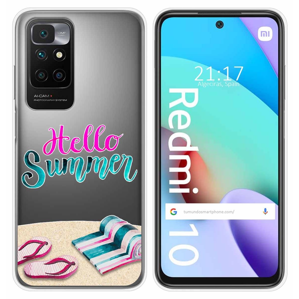 Funda Silicona Transparente para Xiaomi Redmi 10 (2021/2022) diseño Summer Dibujos