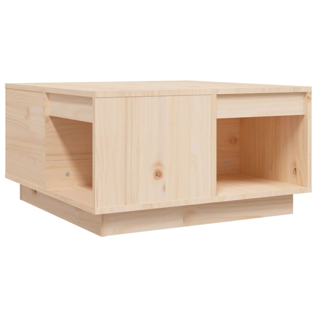 Vidaxl Mesa de Centro de Madera Maciza de Pino 60x61x32,5 Cm Natural