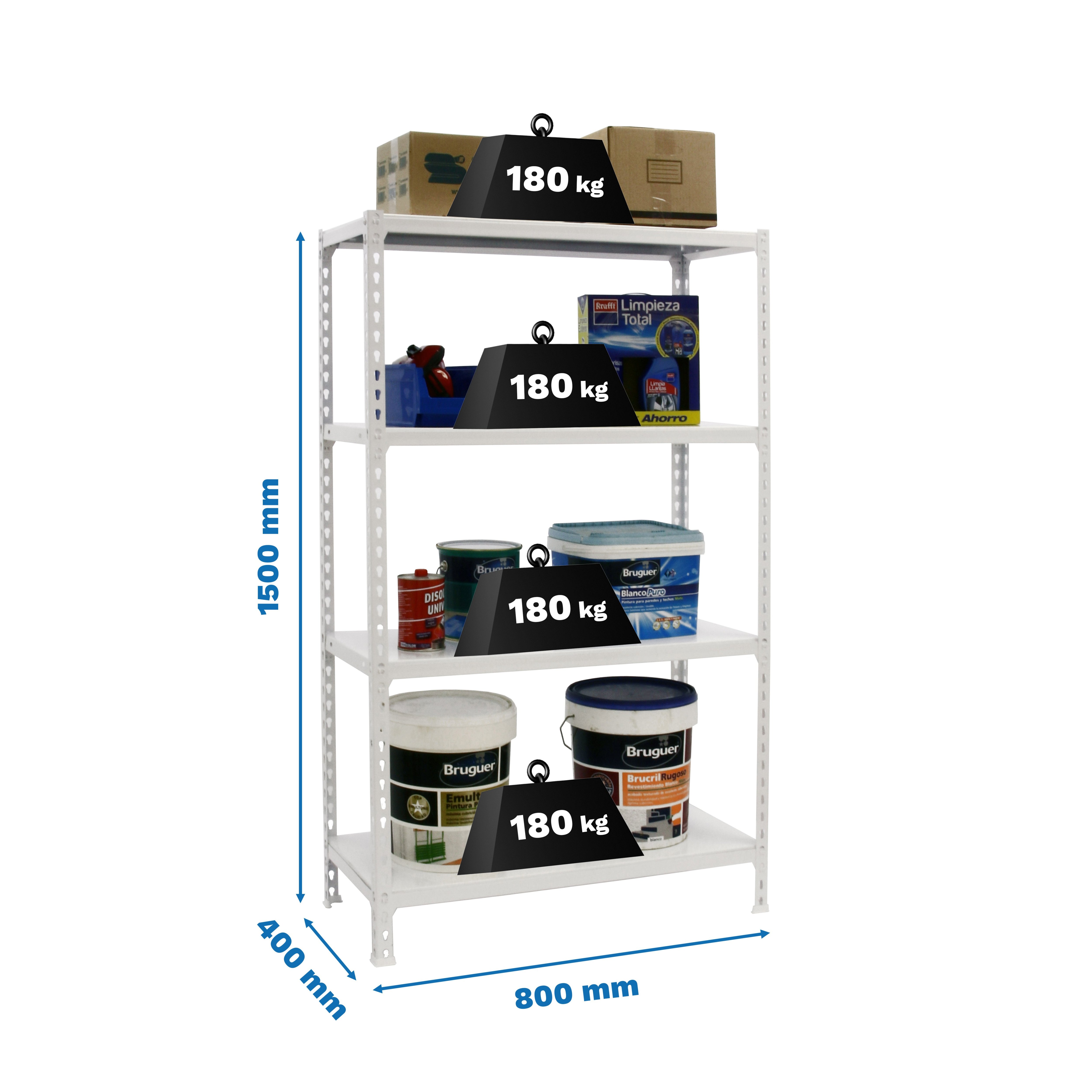 Estantería SIMONRACK Simonclick mini 4/400 1500 blanco/blanco