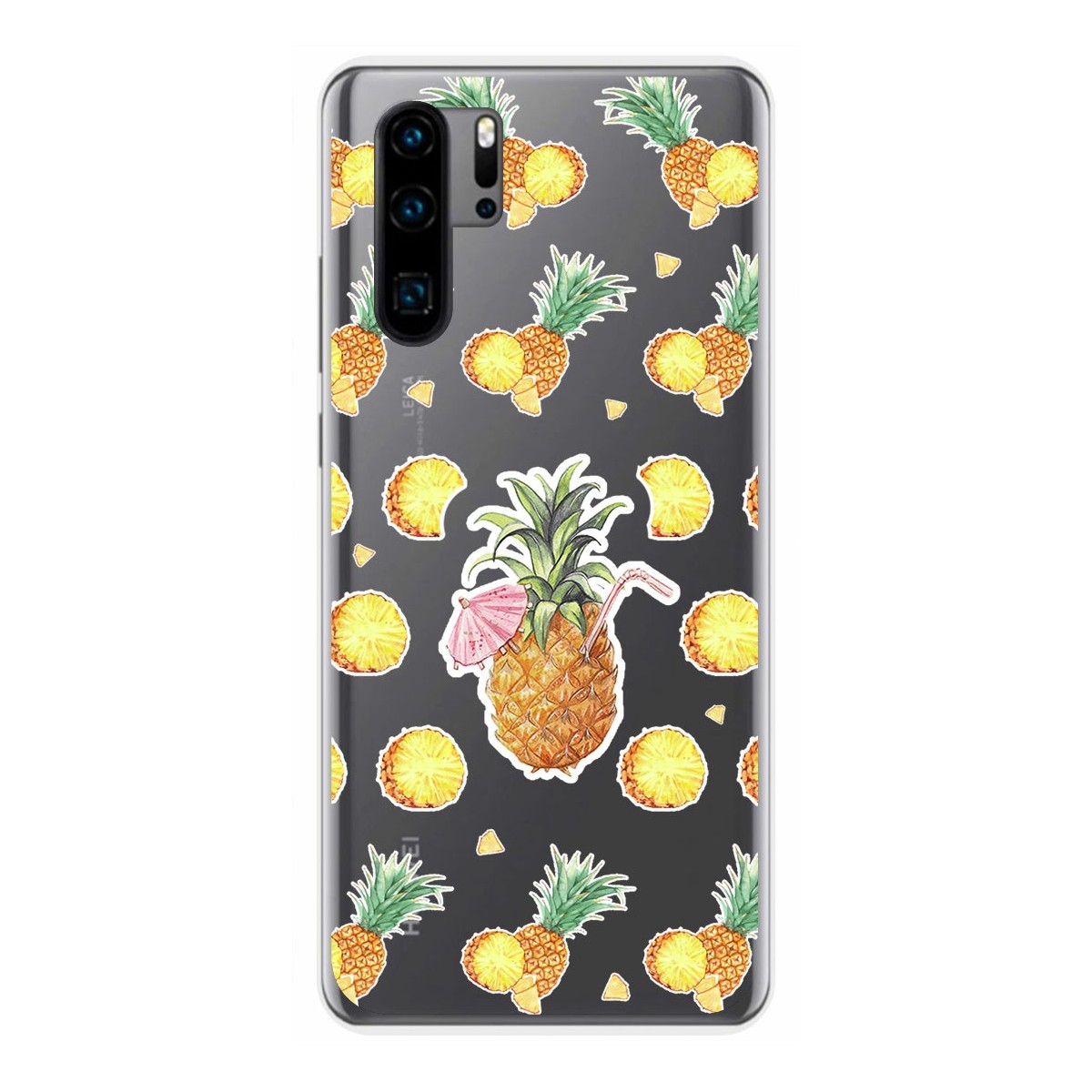 Tumundosmartphone Funda Gel Transparente para Huawei P30 Pro diseño Piña Dibujos