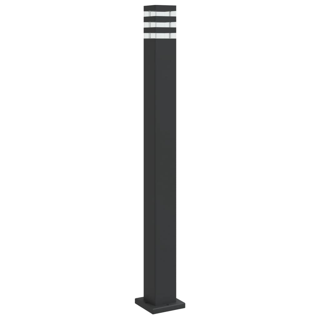 vidaXL Lámpara de suelo de exterior aluminio negro Dimensiones 50 cm, 80 cm, 110 cm