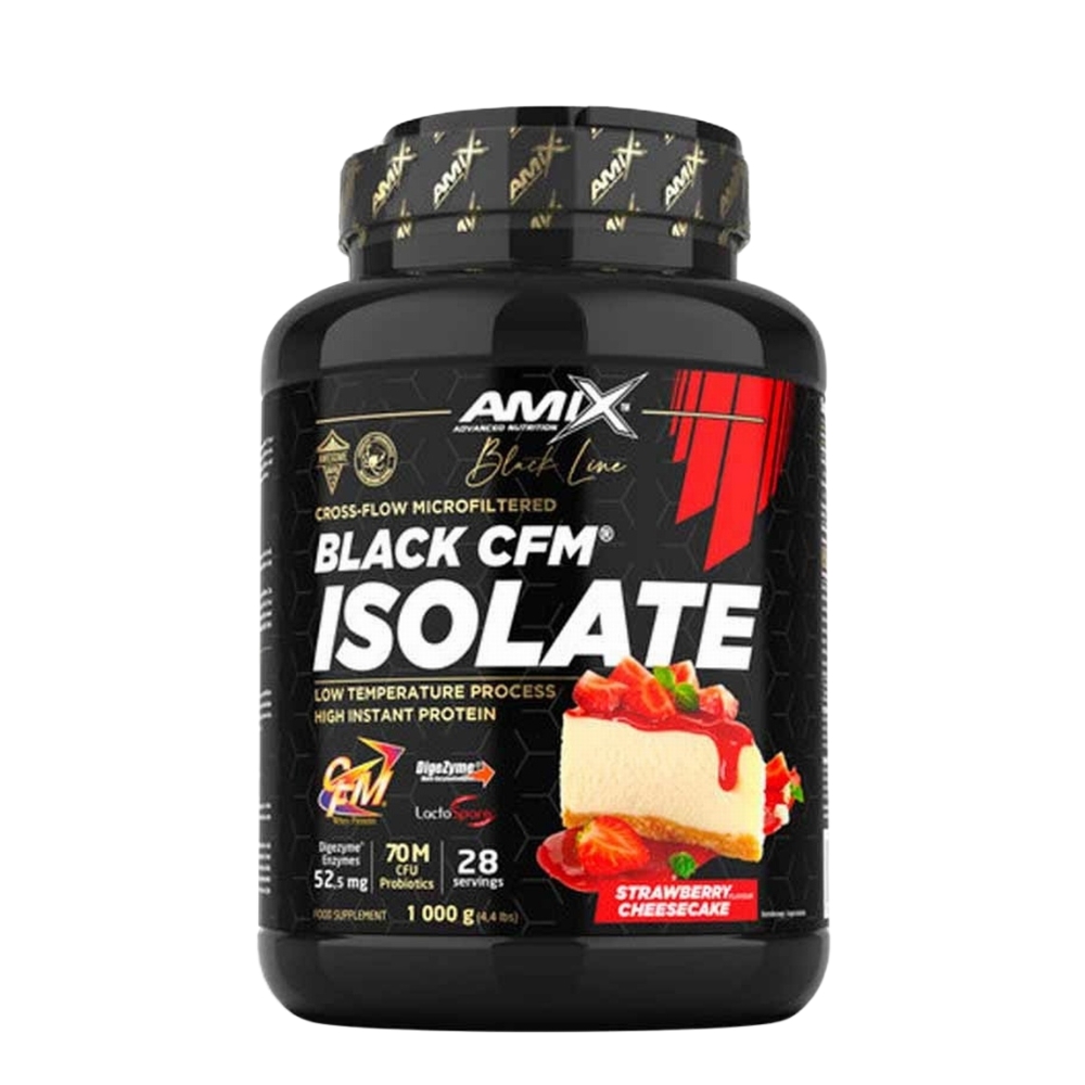 Black CFM Isolate 1 kg   Cada porción (35 g) aporta 29,4 g de proteína    Amix Nutrition