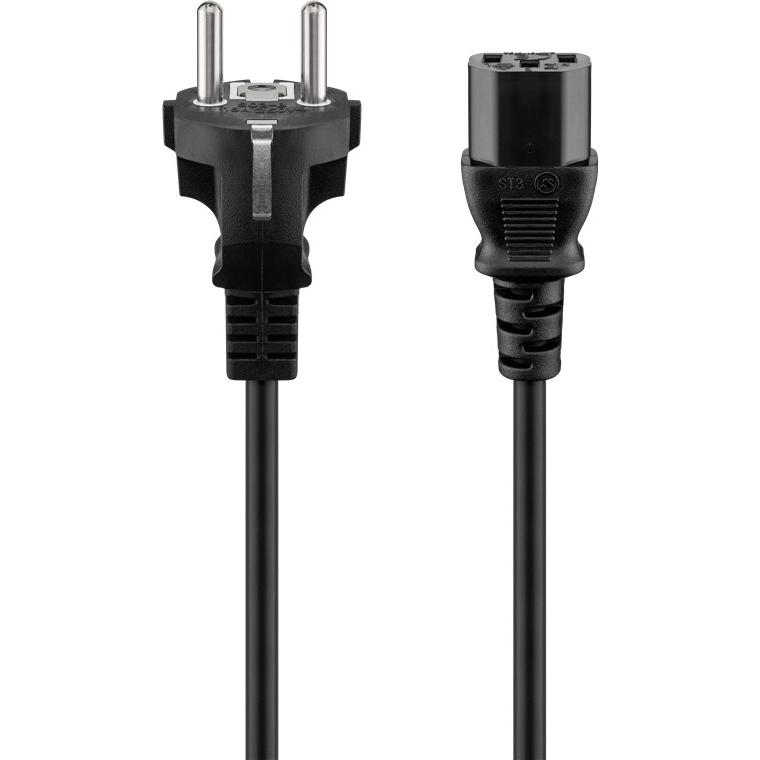 Goobay 50098 cable de transmisión Negro 2 m Enchufe tipo F IEC C13