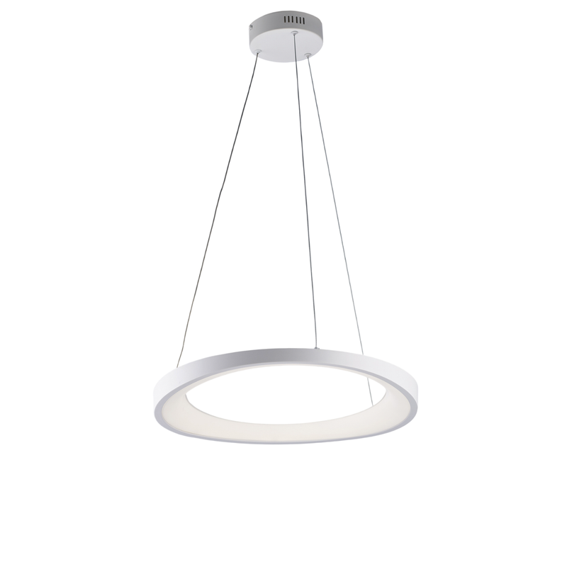 Anna Lámpara colgante circular de metal y aluminio lacado en blanco con LED integrado y cables eléctricos orientables 130 Ø50 BL249-S50 - Belight