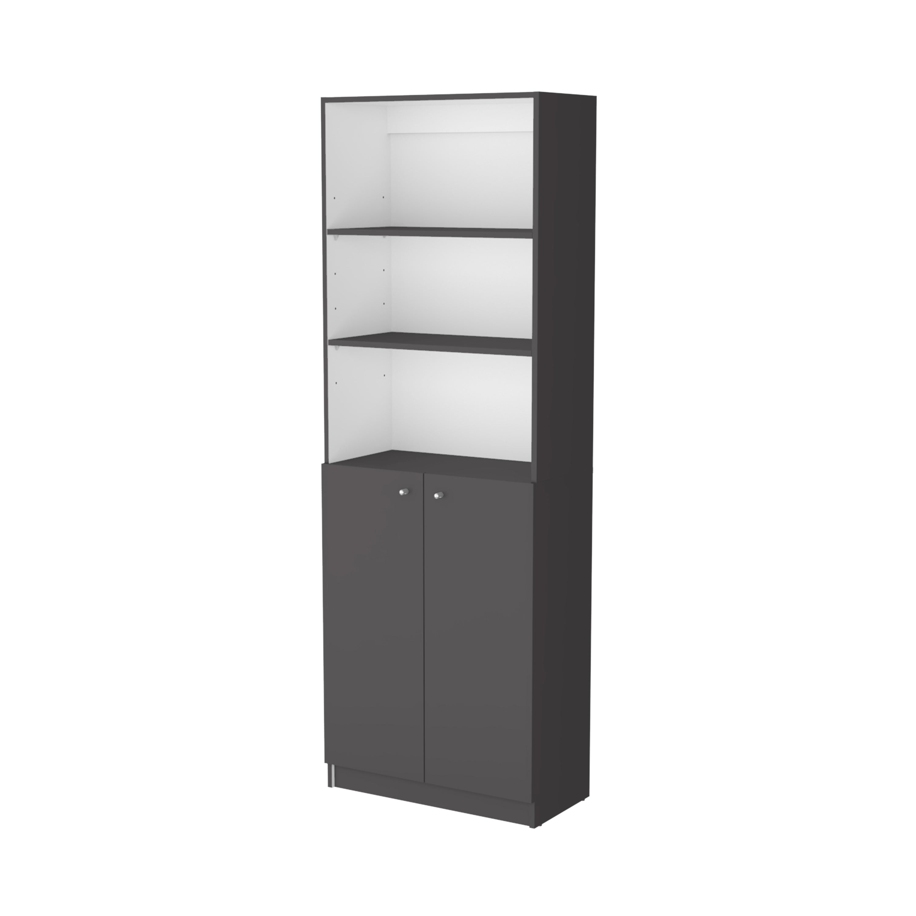 TUHOME Estanteria Home en melamina con gabinete inferior y 3 estantes exteriores