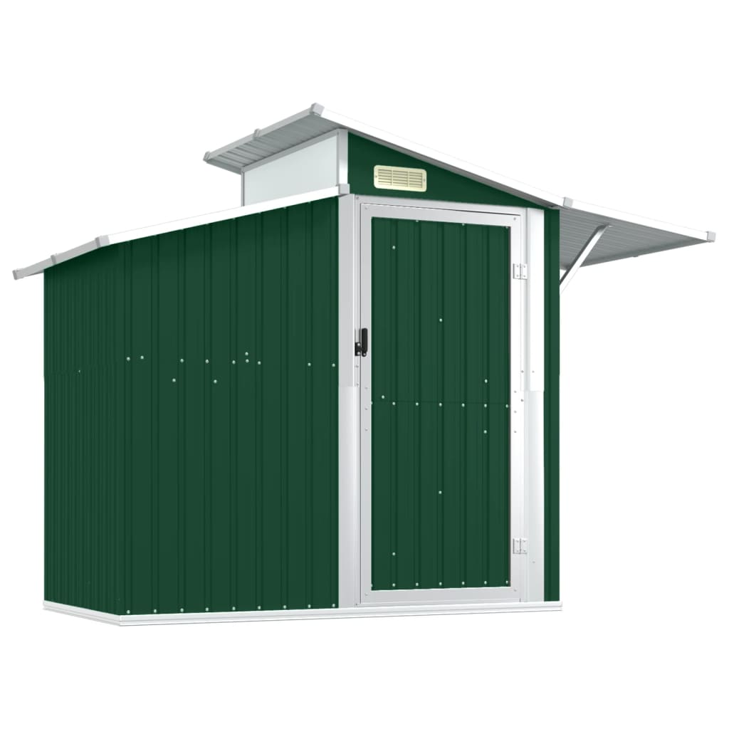 vidaXL Cobertizo de jardín acero galvanizado 270x130x208,5cm Color Antracita,  Gris,  Verde y mas
