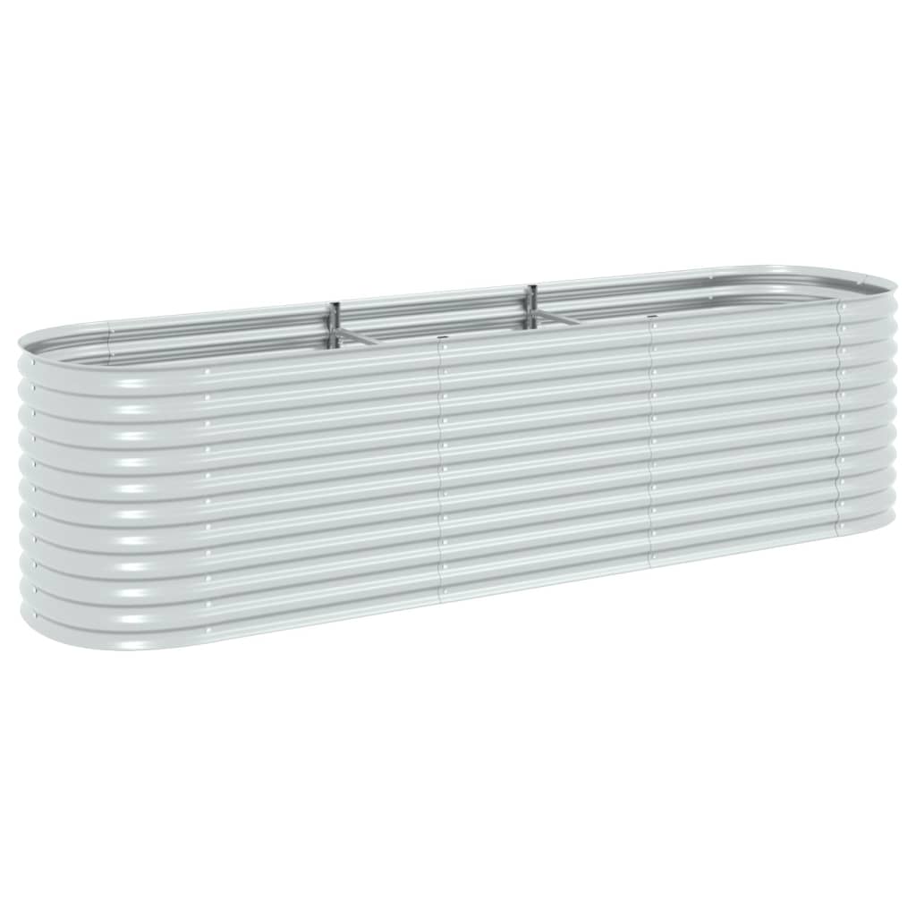vidaXL Arriate de acero galvanizado 320x80x81 cm Color Plateado,  Gris,  y mas