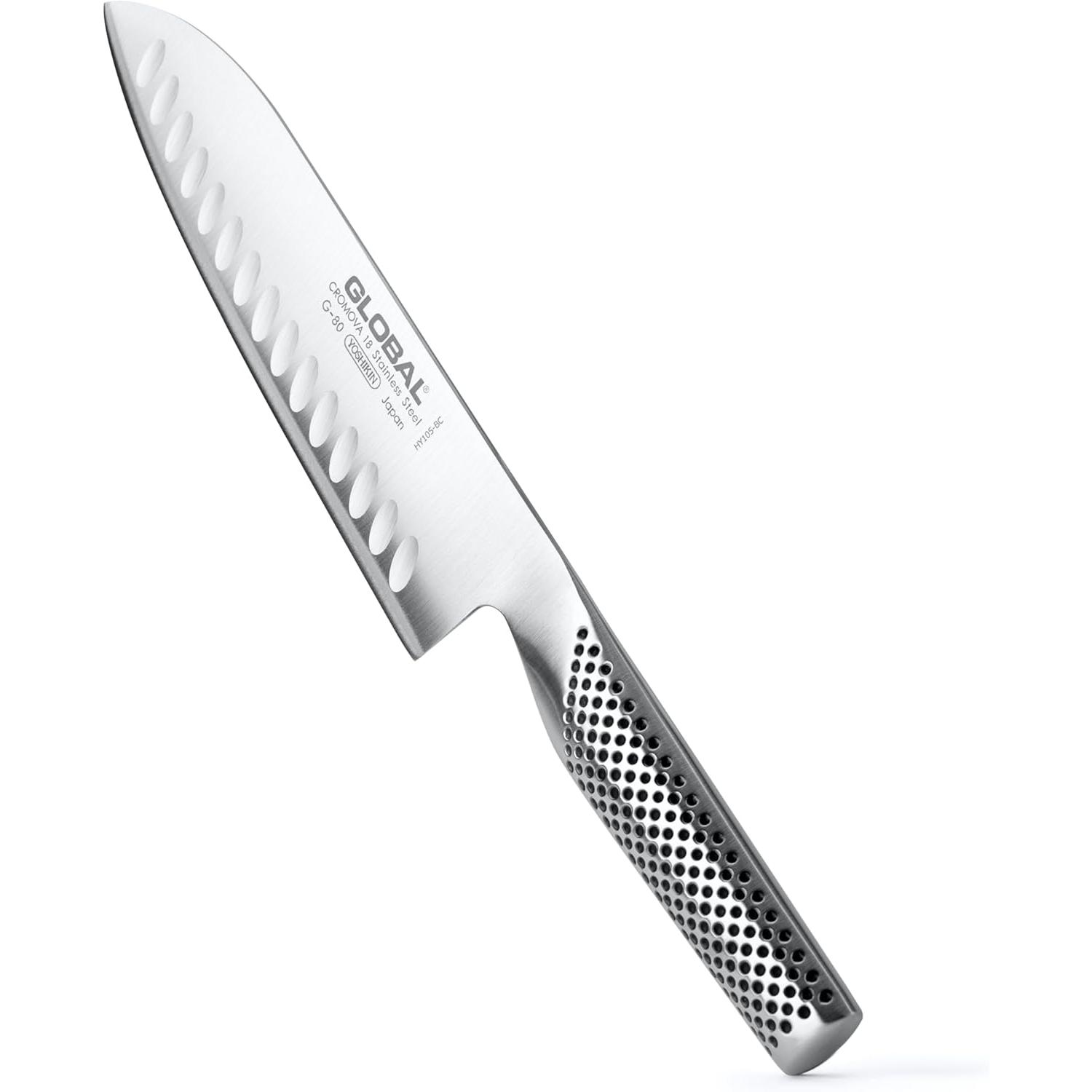 Global G80 Cuchillo (Antigua abrenatura: G48) Santoku alveolar cm.18